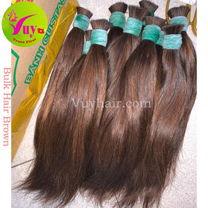 Bulk Hair Extensions Straight With Brown Color